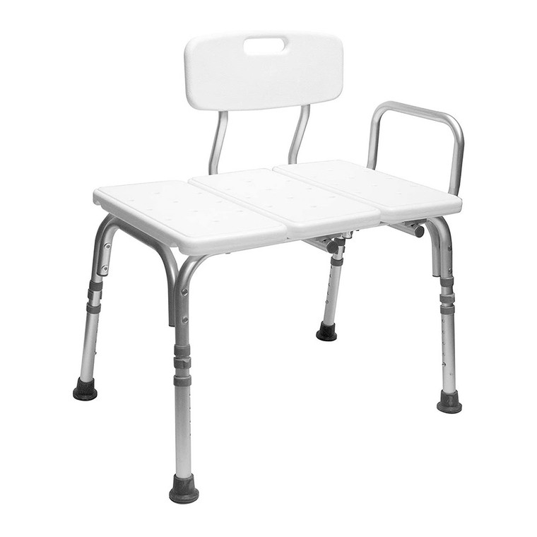 Carex Bathtub Transfer Bench with Back and Adjustable Legs for Safe and Easy Tub Transfers 1Ea