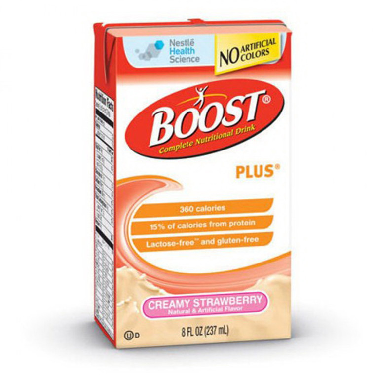 Nestle Health Science Boost Plus Creamy Strawberry Nutritional Drink, 8 Oz, 24 Pack