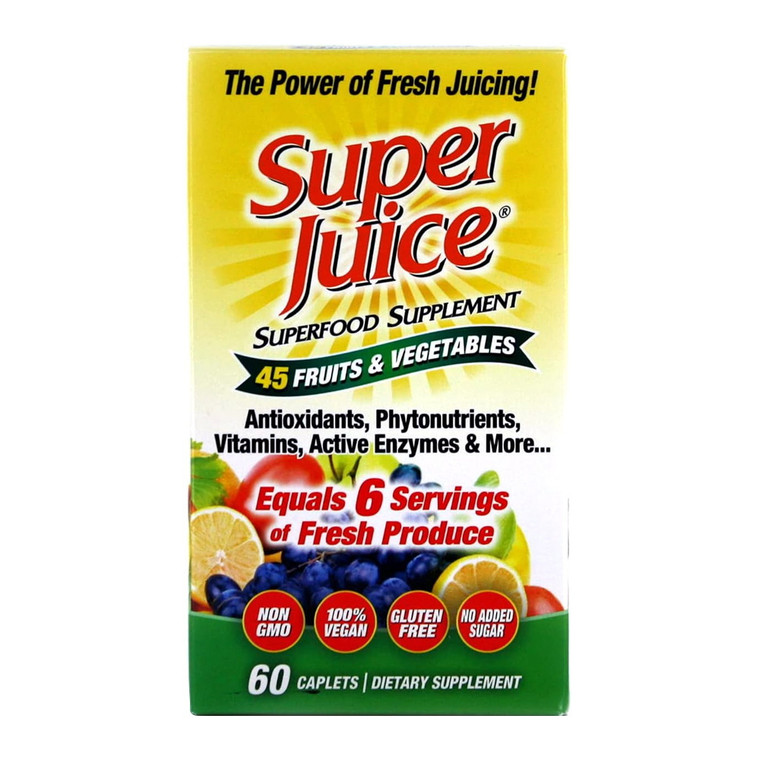 Super Juice Vegetable, Fruit And Botanical Daily Multi Phyto-Nutrient Formula, 60 Caplets