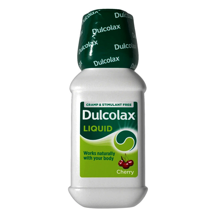 Dulcolax Liquid Laxative Stimulant Free for Comfortable Relief Cherry Flavor, 12 Oz
