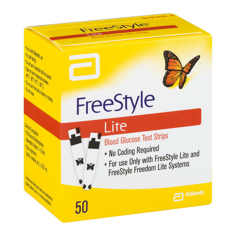 Abbott Freestyle Lite Blood Glucose Test Strips, 50 Ea