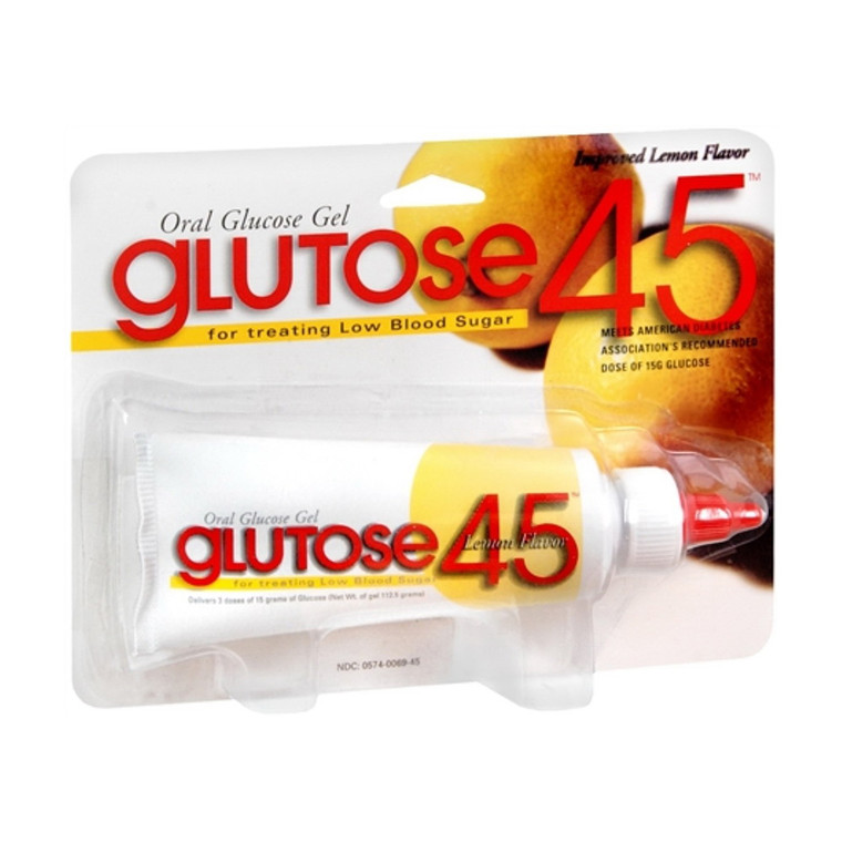 Glutose 45mg Oral Glucose Gel Dose, Lemon Flavor, 1 Ea