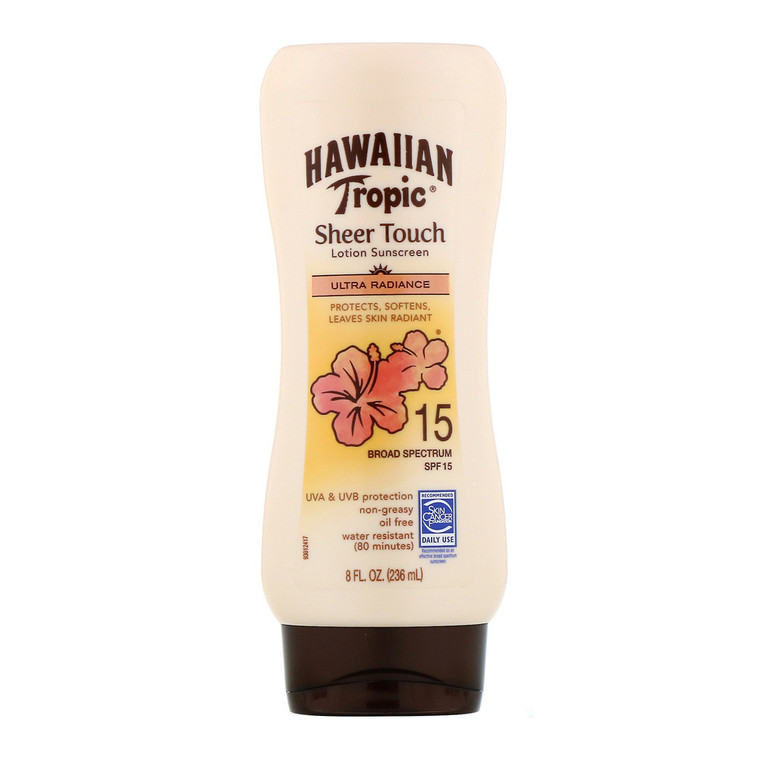 Hawaiian Tropic Sheer Touch Lotion Sunscreen SPF 15, 8 Oz