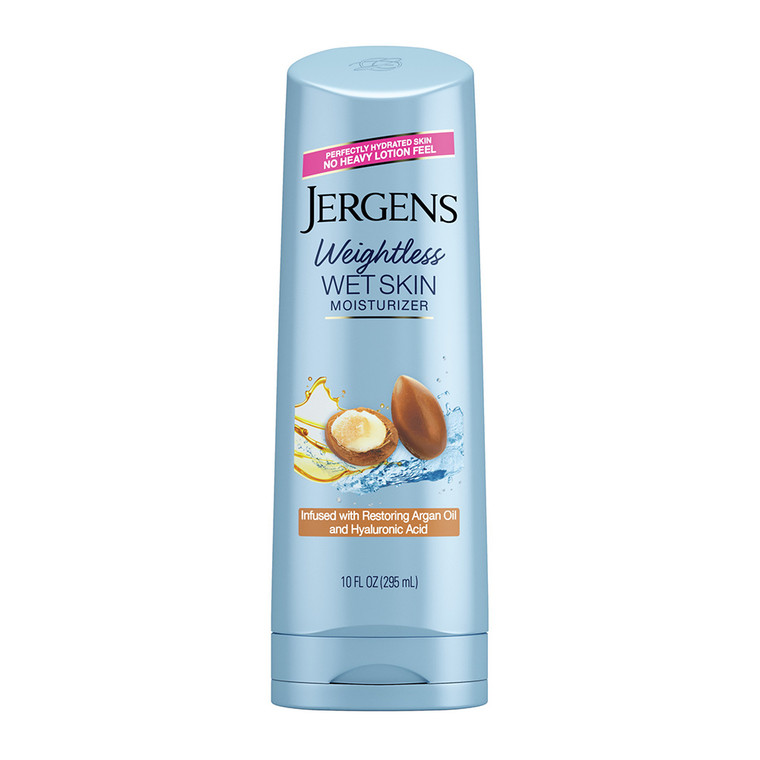 Jergens Weightless Wet Skin Argan Oil Moisturizer, 10 Oz