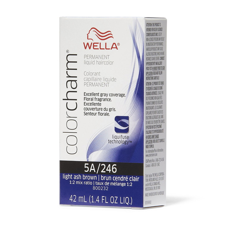 Wella Color Charm Permanent Liquid Haircolor 5A/246 Light Ash Brown, 1.4 Oz