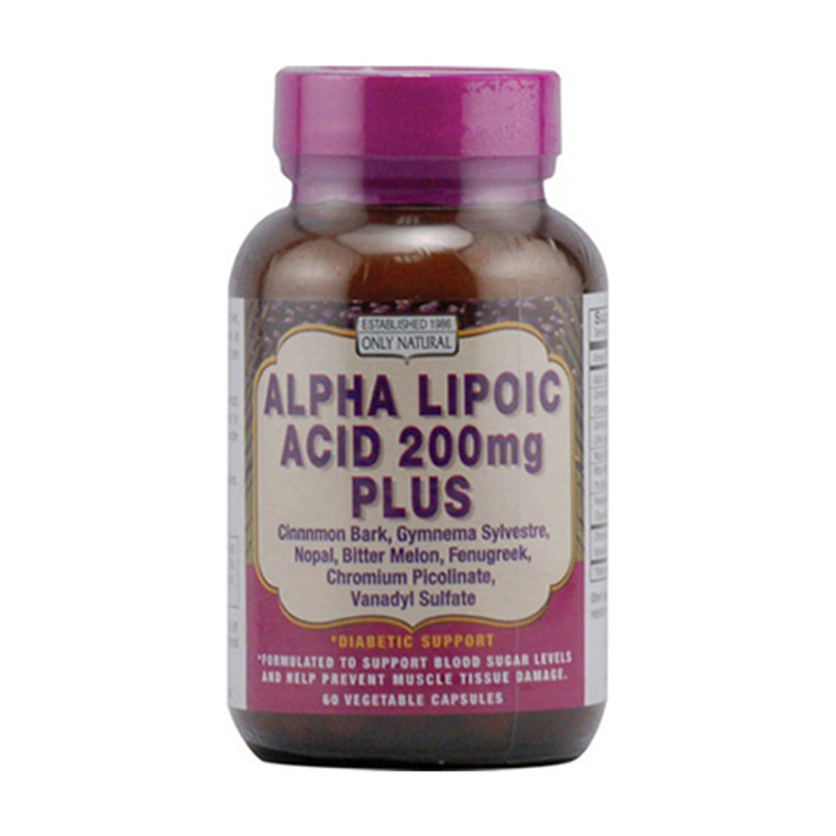 Only Natural Alpha Lipoic Acid Plus Capsules, 200 Mg - 60 Ea
