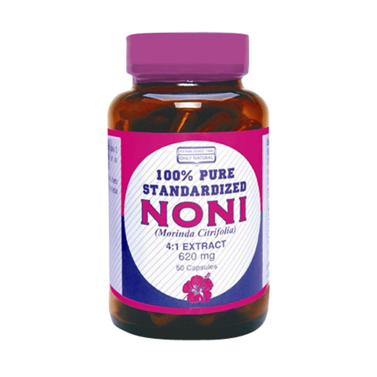 Only Natural 100% Pure Standardized Noni 4:1 Extract Capsules - 50 Ea