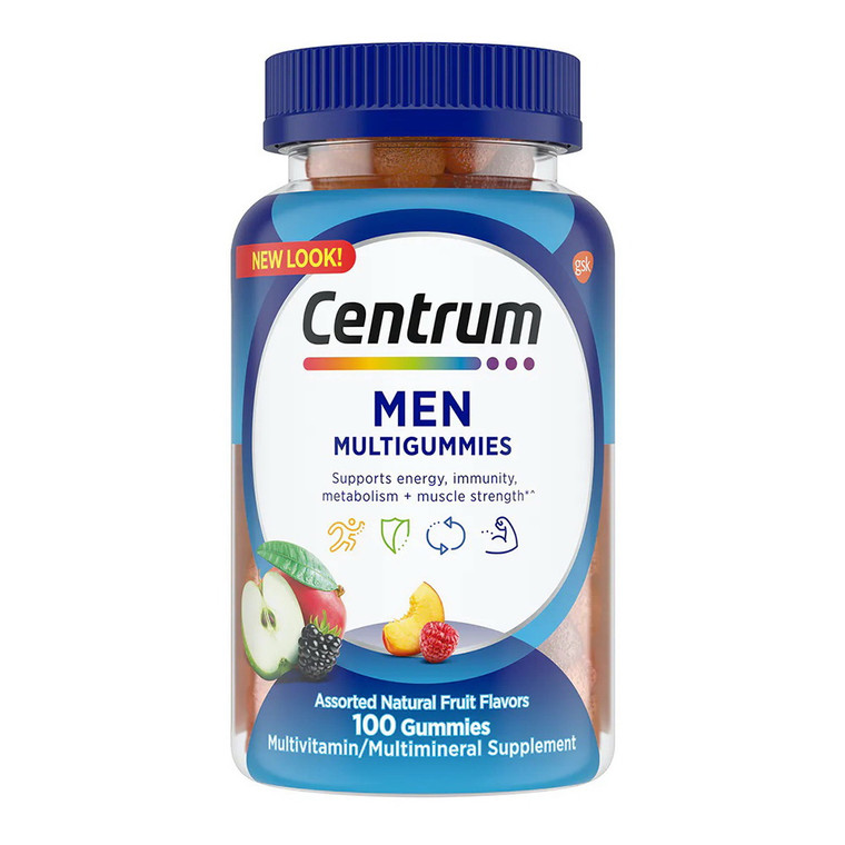 Centrum Men's Multiminerals and Multivitamin Gummies, Assorted Fruit, 100 Ea