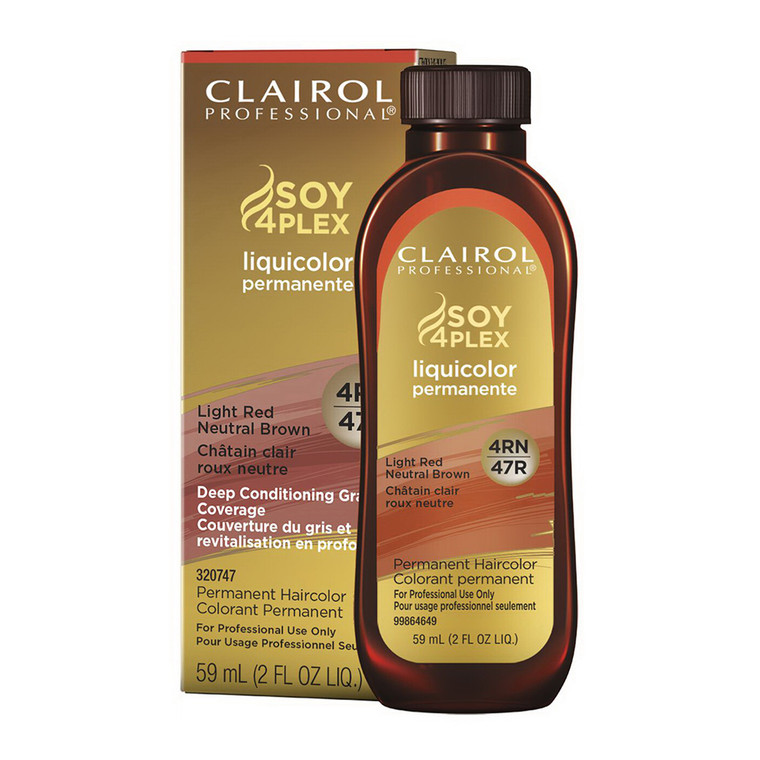 Clairol Soy 4Plex Liquicolor Permanent 4Rn/47R Light Red Neutral Brown, 2 Oz