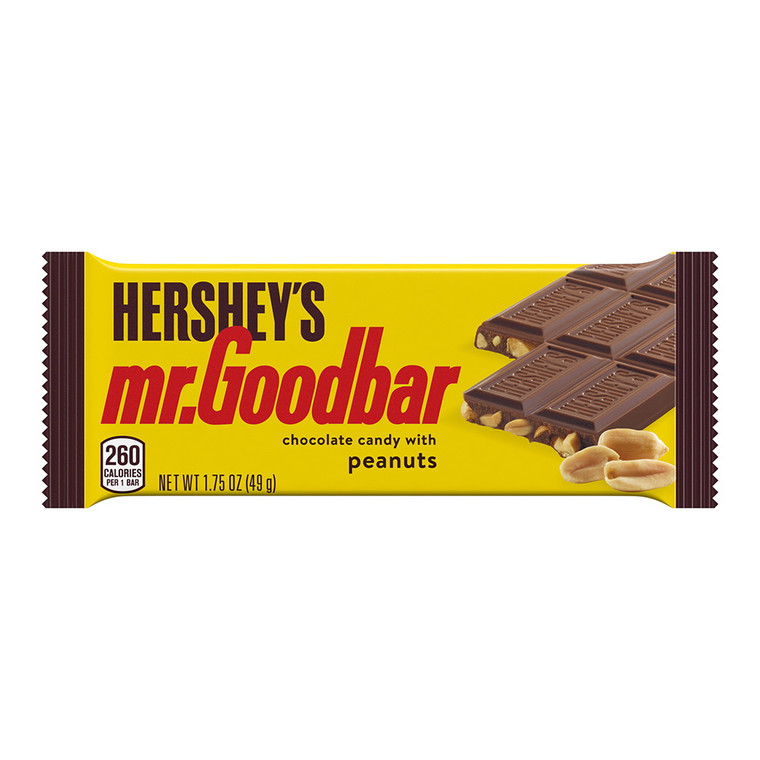 Hershey's Mr Goodbar Milk Chocolate with Peanuts Candy Bar, 1.75 Oz, 36 Pack