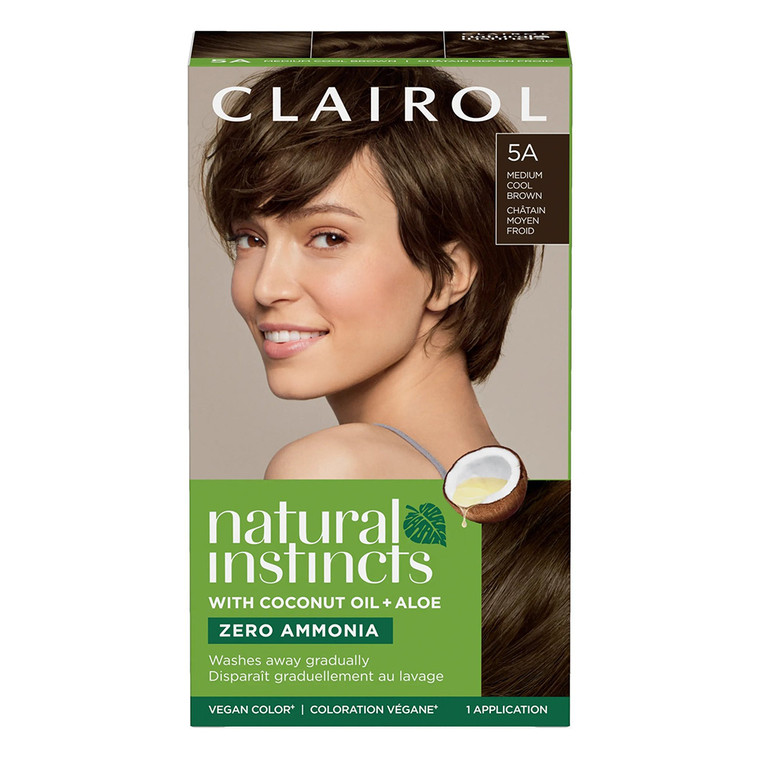 Clairol Natural Instincts Demi Permanent Hair Color 5A Medium Cool Brown Kit 1Ea