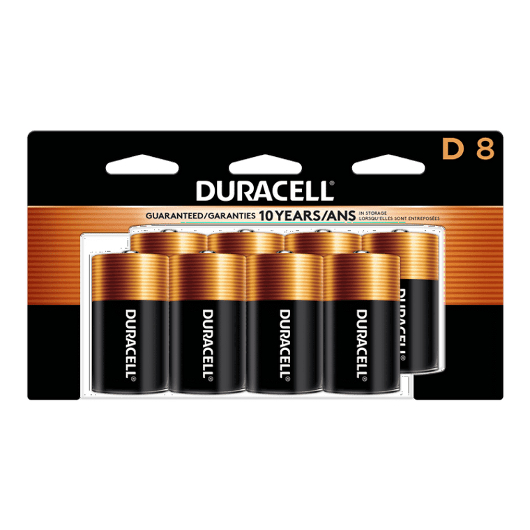 Duracell Guaranteed 10 Years Coppertop D Alkaline Battery, 8 Ea