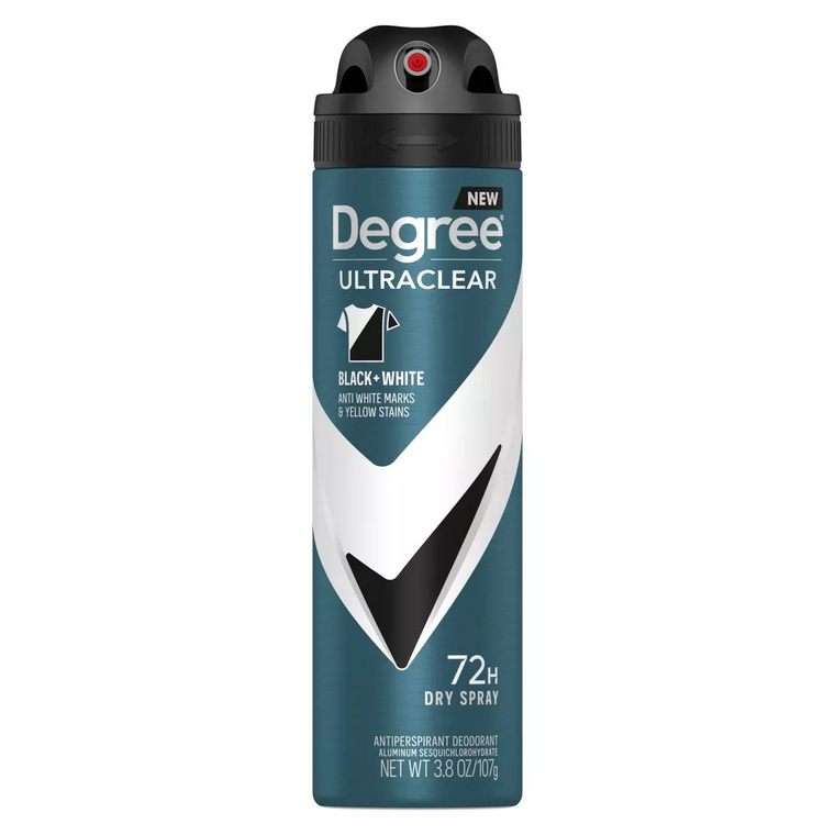 Degree Men UltraClear Black+White Antiperspirant & Deodorant Dry Spray, 3.8 Oz