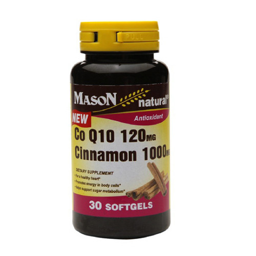 Mason Natural Coq10 120Mg, Cinnamon 1000Mg Softgels - 30 Ea