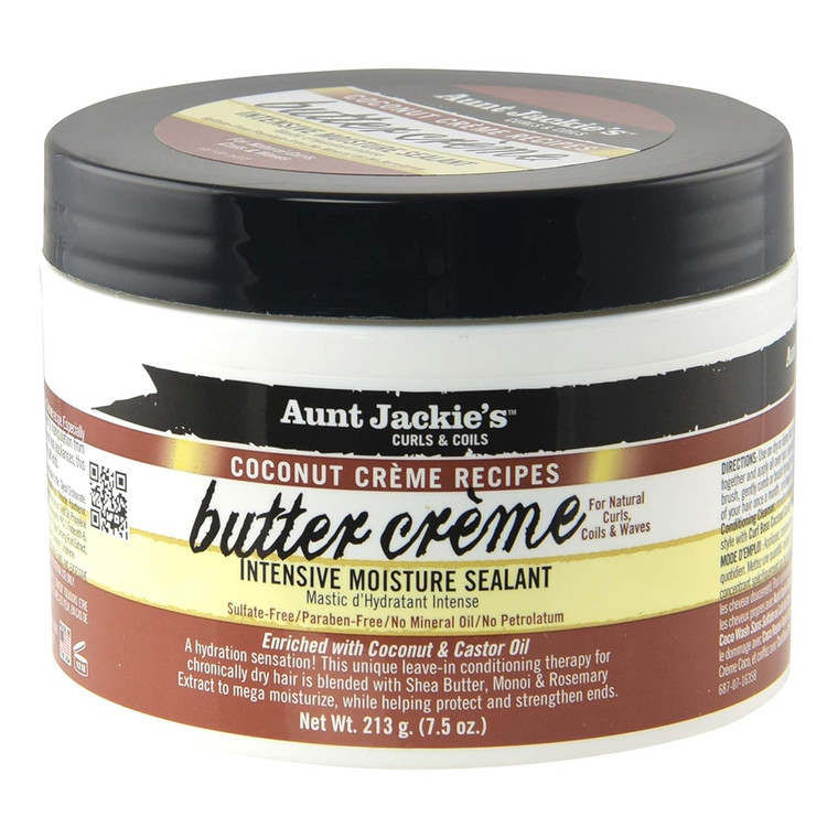 Aunt Jackies Coconut Butter Creme Intensive Moisture Sealant Hydration and Strengthening Formula 7.5Oz (213g)