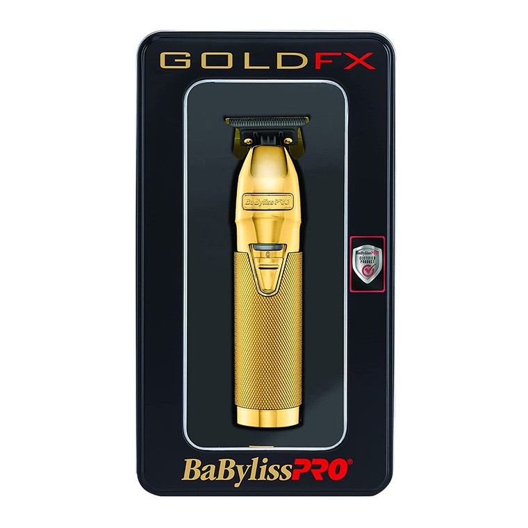 BaBylissPRO Barberology Metal GoldFX Series Outlining Trimmer Titanium Adjustable T Blade 1Ea