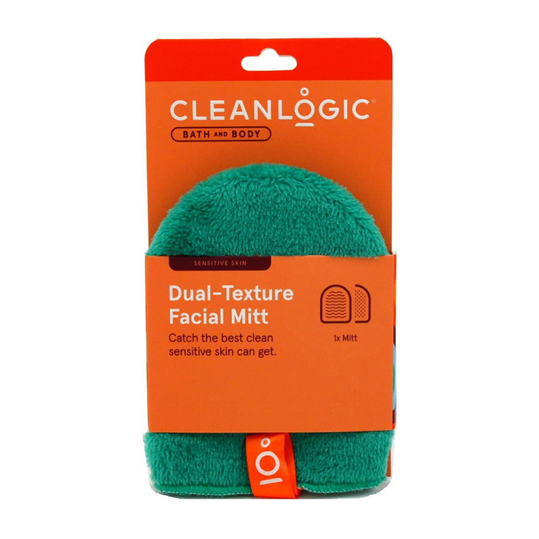 Cleanlogic Bath & Body Care Facial Mitt, Dual Texture, 1 Ea