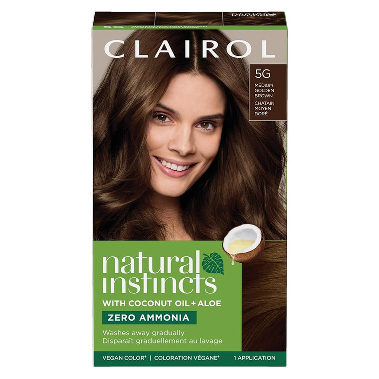 Clairol Natural Instincts Demi Permanent Hair Color 5G Medium Golden Brown Kit 1Ea