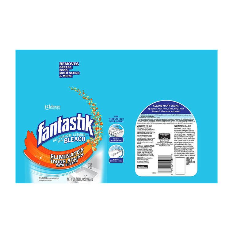 Fantastik AllPurpose Cleaner with Bleach, 32 Oz