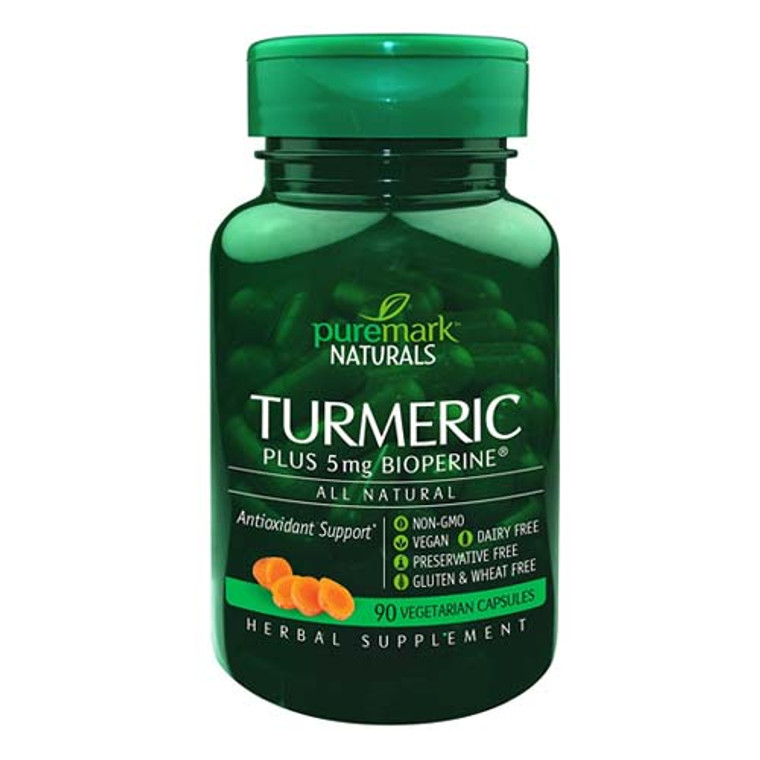 21st Century Puremark Naturals Turmeric Complex Plus 5 Mg Bioperine Vegetarian Capsules, 90 Ea