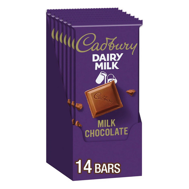 Cadbury Dairy Milk Chocolate Bars for Snacking Sharing and Baking 3.5Oz (99g) 14Ea