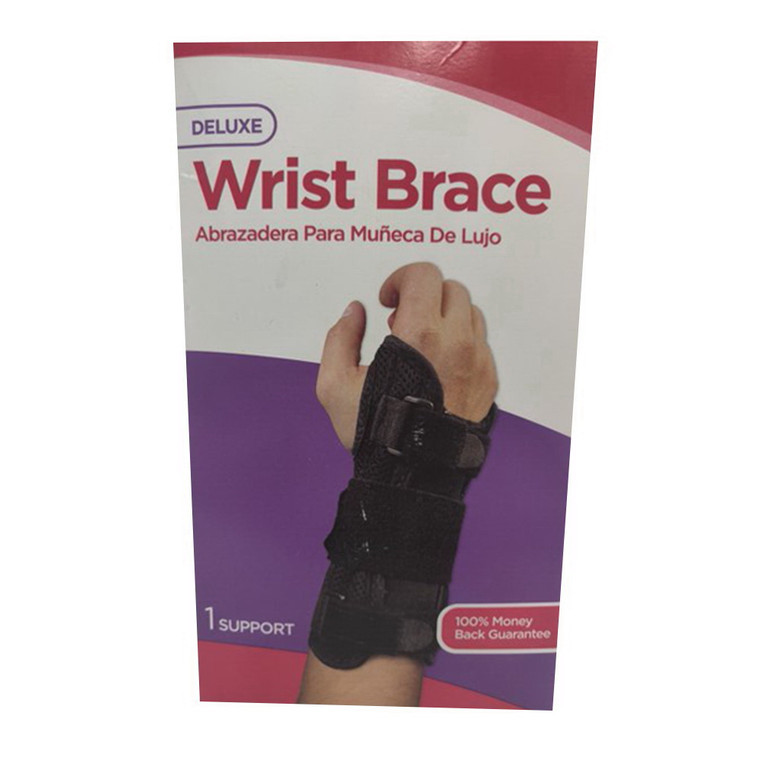 Leader Deluxe Wrist Brace, Black, 1 Ea