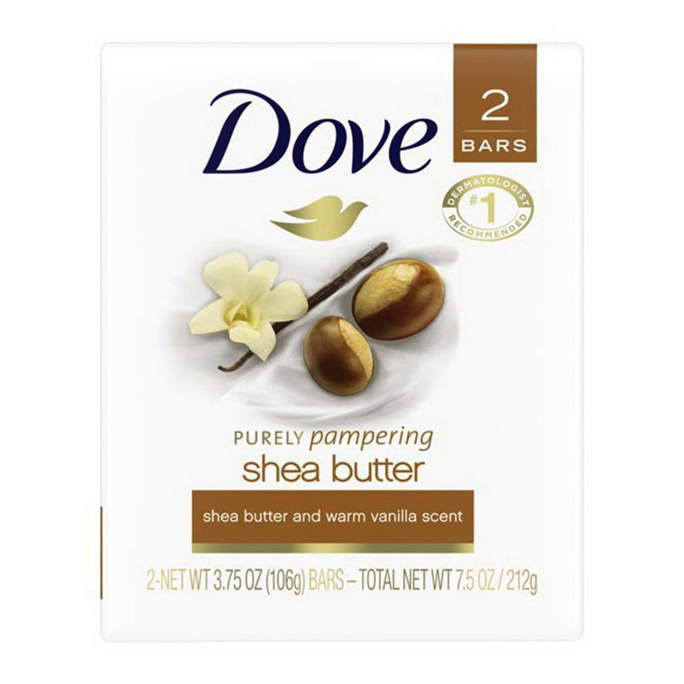 Dove Shea Butter Beauty Bar 3.75 oz, 2 Ea