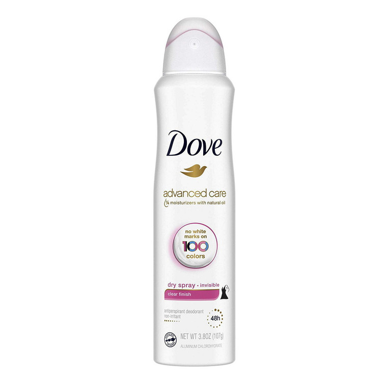 Dove Antiperspirant Deodorant Dry Spray, Clear Finish, 3.8 Oz