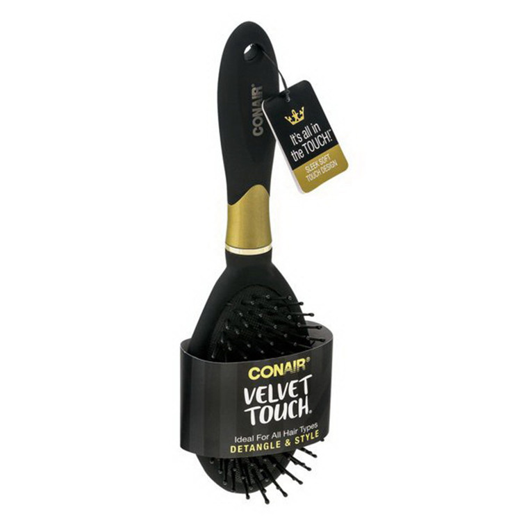 Conair Velvet Touch Full-Size Nylon Bristle Cushion Hairbrush - 1.0 ea