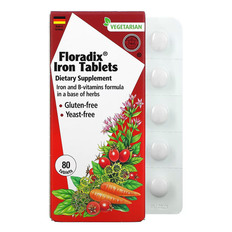 FLORADIX Iron Tablets, 80 CT