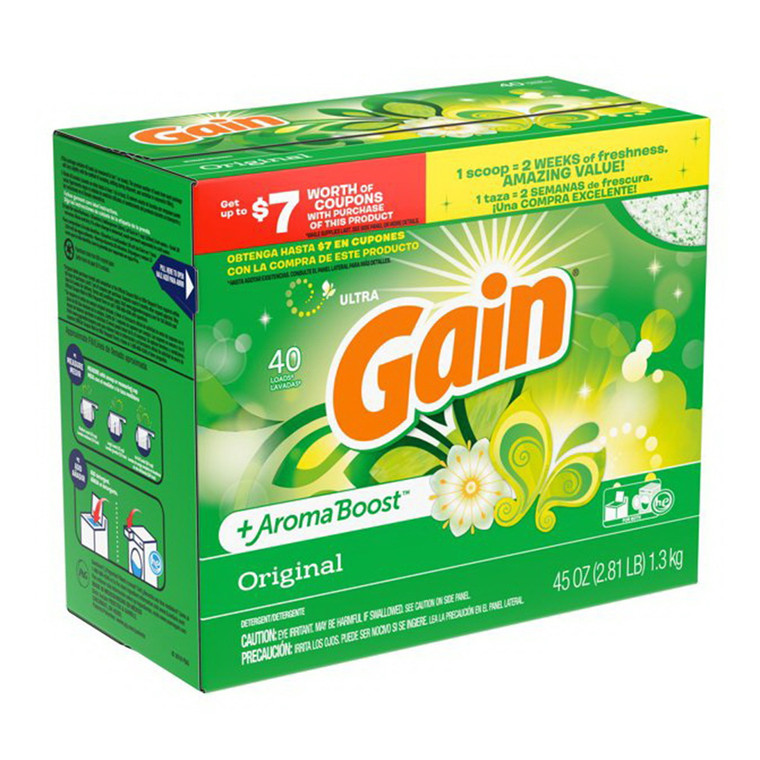 Gain Ultra Original Scent High Efficiency Powder Laundry Detergent, 45 oz