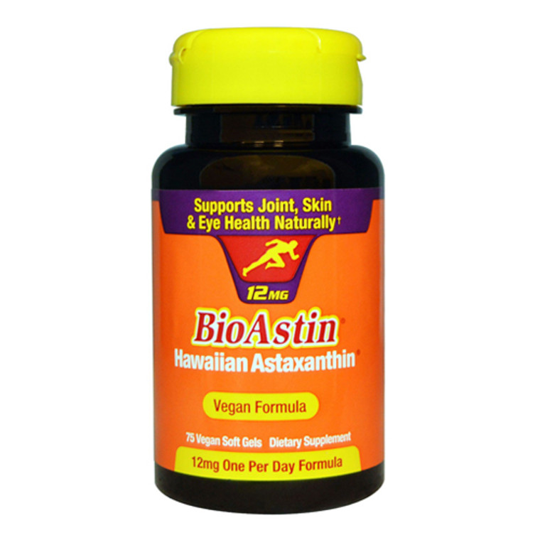 Nutrex Hawaii BioAstin Vegan Hawaiian Astaxanthin Vegetarian Capsules 12 mg, 75 Ea