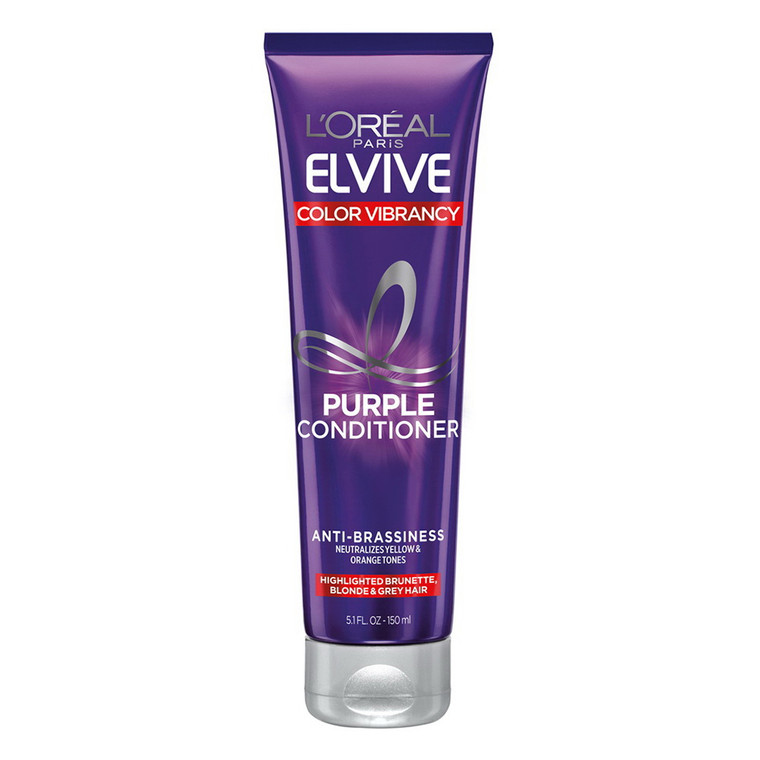 L'Oreal Paris Elvive Color Vibrancy Purple Conditioner, Color Treated Hair, 5.1 Oz