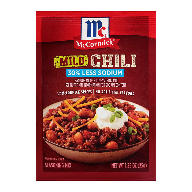 McCormick MILD CHILI, 30% Less Sodium, Seasoning Mix 1.25oz