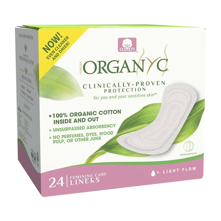 Organyc Organic Cotton Menstrual Panty Liners Light Flow, 24 Ea