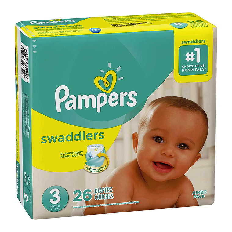 Pampers Swaddlers Diapers, Soft and Absorbent, Size 3, 26 Ct