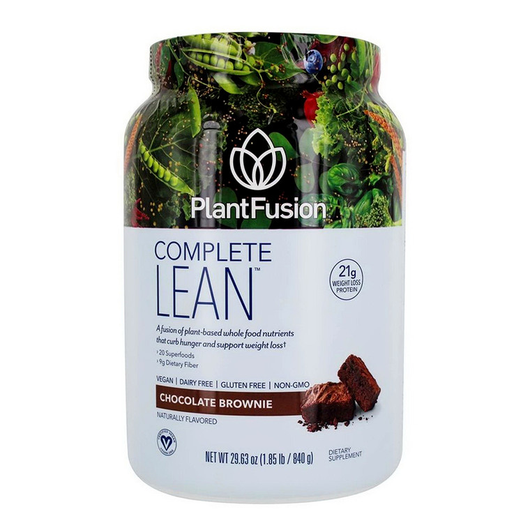 PlantFusion Lean Weight Loss Protein Powder, Chocolate Brownie 29.6 oz