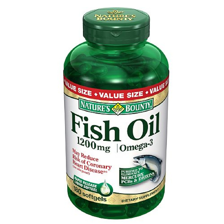 Natures Bounty Natural Fish Oil 1200 Mg Dietary Supplement Softgels - 180 Ea