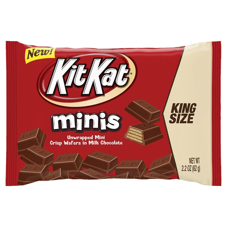 Kit Kat Minis Milk Chocolate Wafer Candy for Snacking and Sharing 2.2Oz (62g) 12Ea