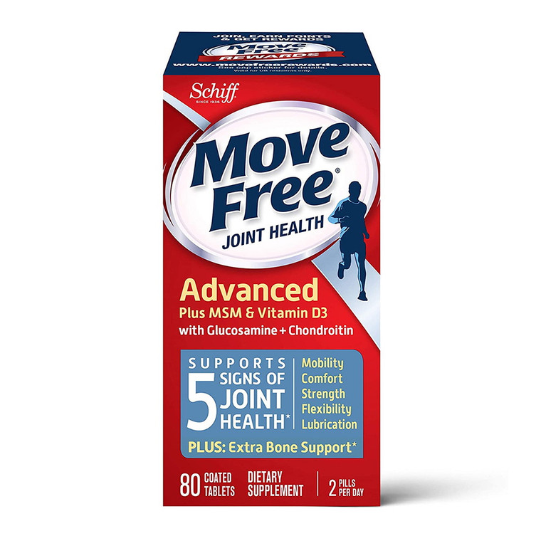 Schiff Move Free Advanced Triple-Strength Plus Msm And Vitamin D3 Tablets - 80 Ea