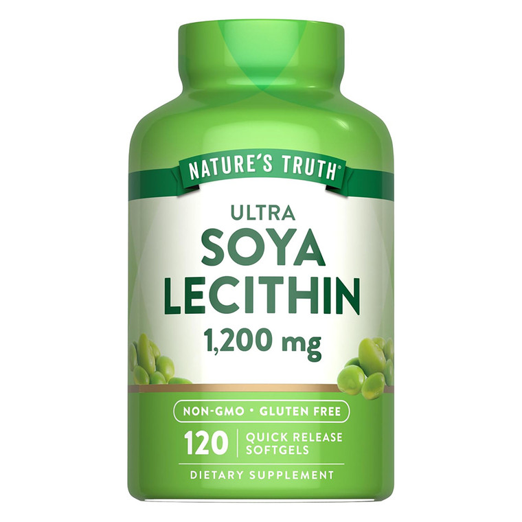 Natures Truth Ultra Soya Lecithin 1200mg Softgels Support Nerve Function 120Ea