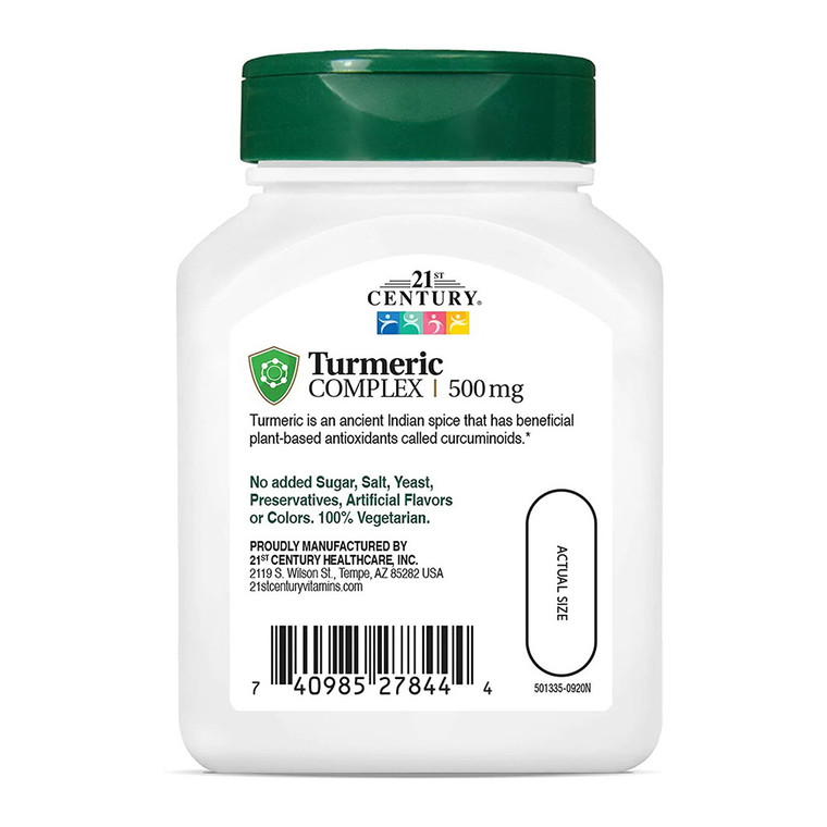 21st Century Turmeric Complex 500 MG Vegetarian Capsules, 60 Ea