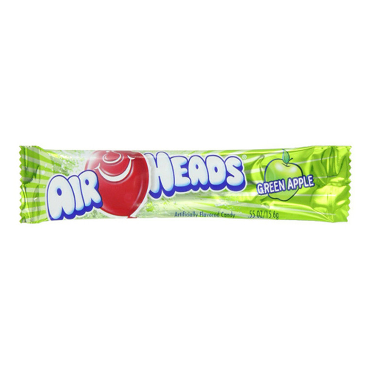 Airheads Candy Individually Wrapped Bars, Green Apple, 36 Count