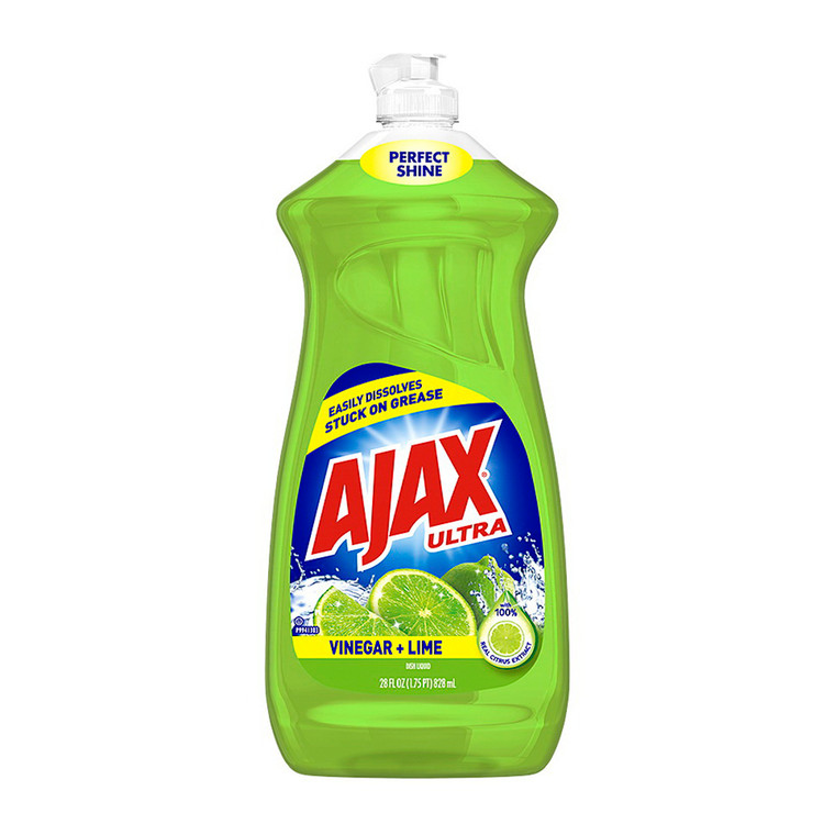 Ajax Ultra Triple Action Liquid Dish Soap, Vinegar and Lime Scent, 28 Oz