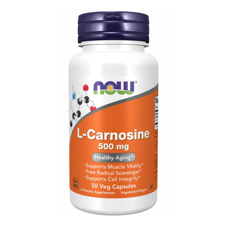 Now Foods L-Carnosine 500 mg Veg Capsules, 50 Ea