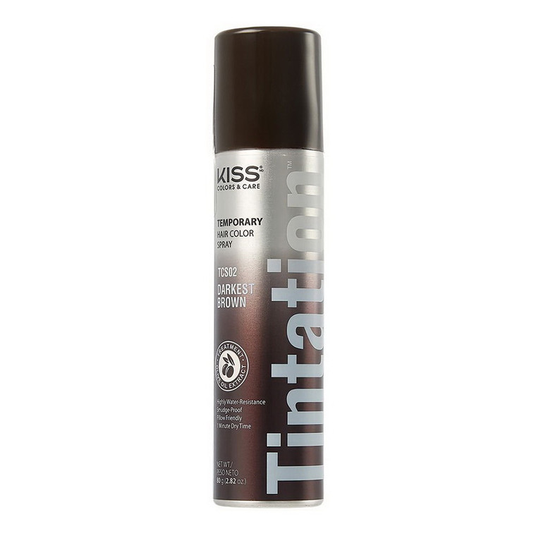 Kiss Tintation Darkest Brown Temporary Hair Color Spray, 2.82 Oz
