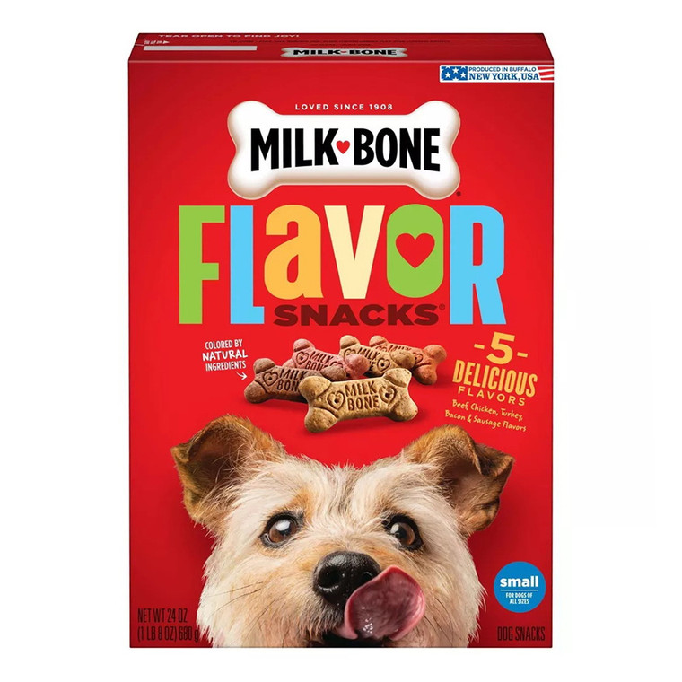 Milk-Bone Flavor Snacks Dog Biscuits Bacon - 24 Oz