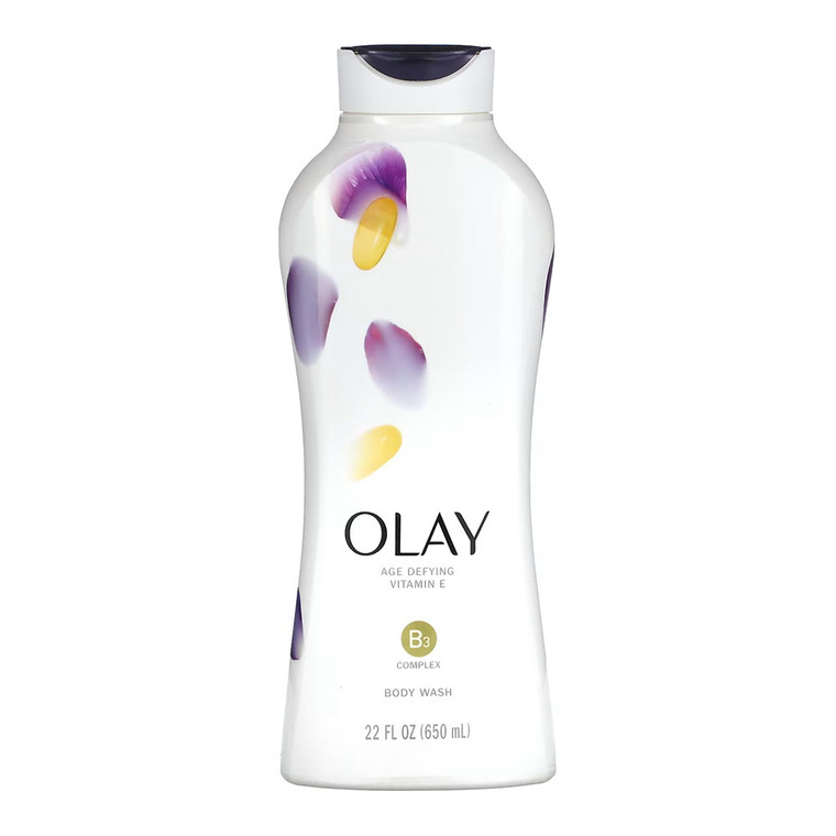 Olay Age Defying Vitamin E Body Wash, Unscented, 22 Oz