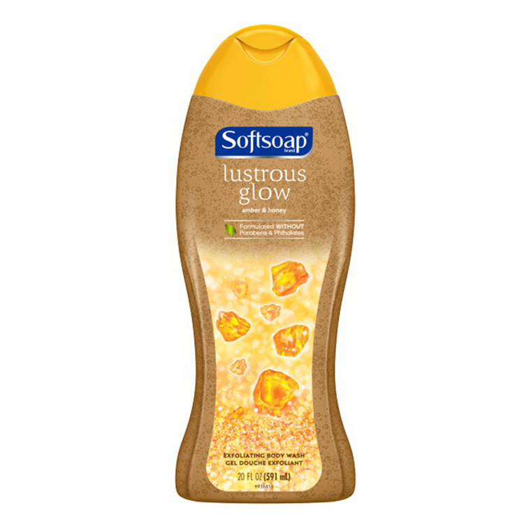 Softsoap Lustrous Glow Exfoliating Body Wash Amber and Honey, 20 Oz