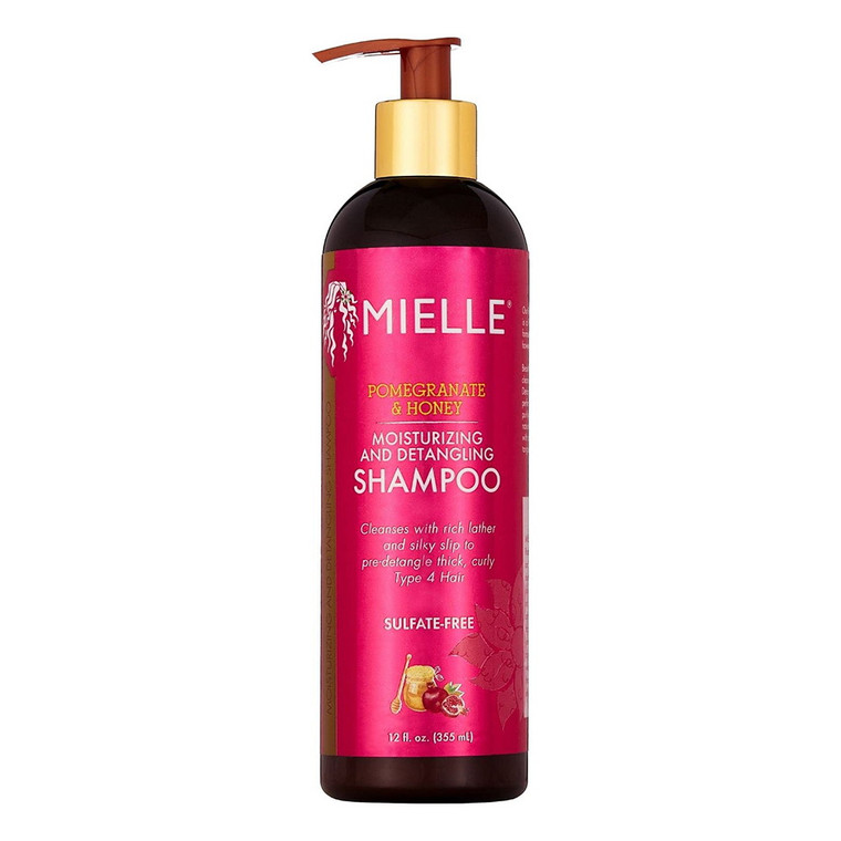 Mielle Organics Pomegranate & Honey Moisturizing and Detangling Shampoo, 12 Oz